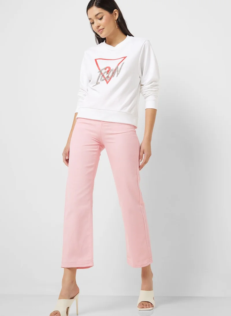 GUESS Crew Neck Graphic Sweatshirt