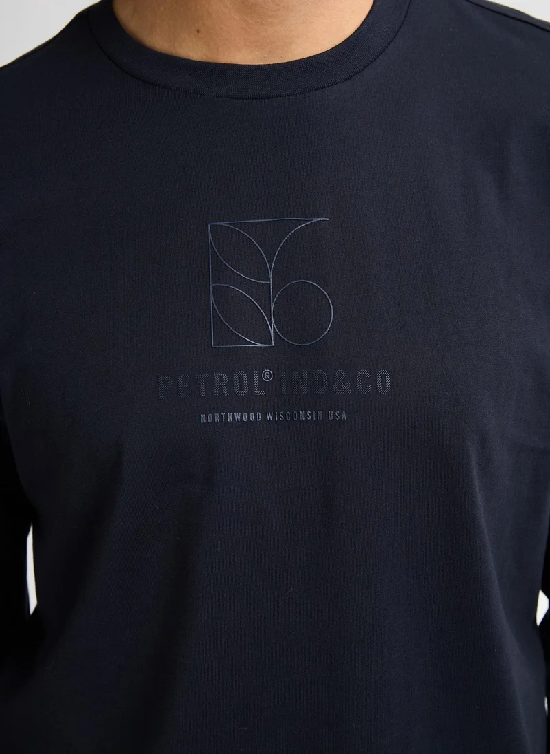 Petrol Industries 5092-Royal Navy Men T-Shirt LS Round Neck for Men | Best Price UAE