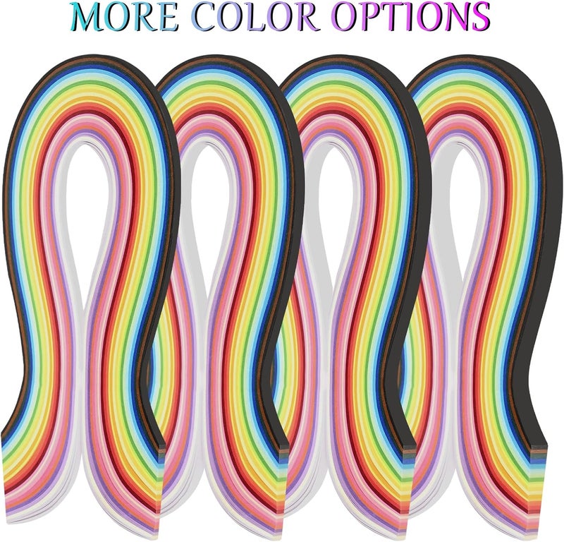YURROAD 36 Colors Quilling Paper Strips Kit 720 Strips, Length 54cm Width 3mm 5mm 7mm 10mm(4 Packs) - Image 2