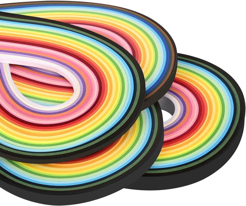 YURROAD 36 Colors Quilling Paper Strips Kit 720 Strips, Length 54cm Width 3mm 5mm 7mm 10mm(4 Packs) - Image 1