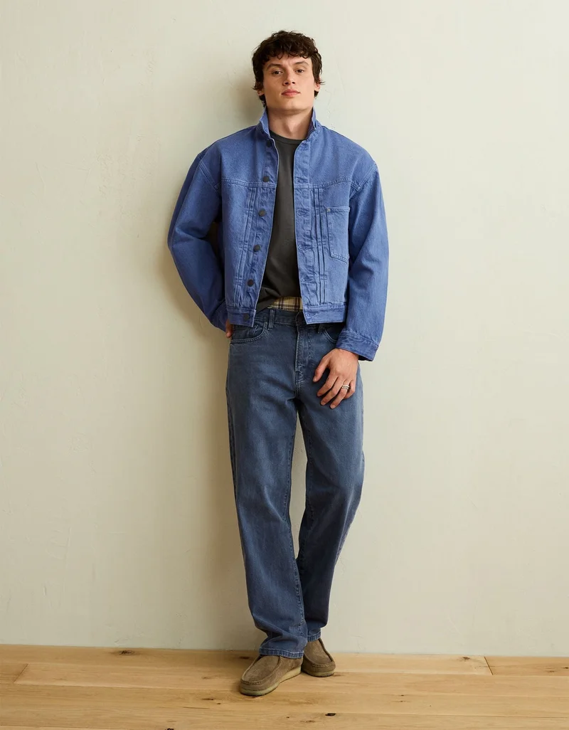 American Eagle  AE Relaxed Fit Denim Jacket for Men | Best Price UAE