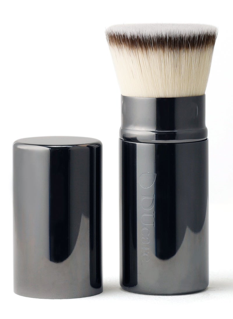 DUcare Retractable Makeup Brushes, Travel Kabuki Powder Foundation Brush, Portable Face Liquid Foundation Sunscreen Brush with Cover for Blending Liquid, Bronzer,Cream or Flawless Powder Cosmetics  - Image 1