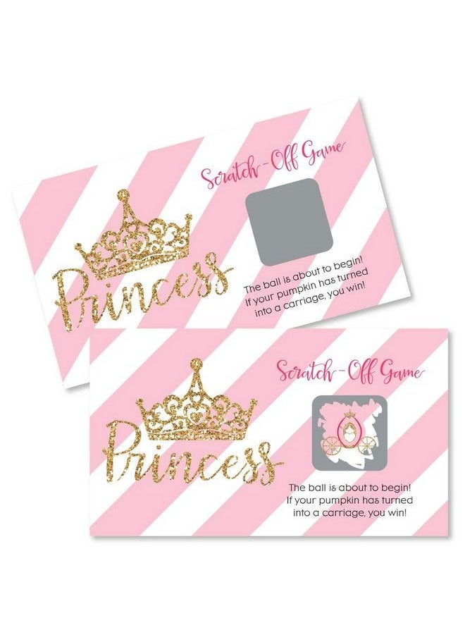 Big Dot of Happiness Little Princess Crown Pink And Gold Princess Baby Shower Or Birthday Party Game Scratch Off Cards 22 Count  - Image 2