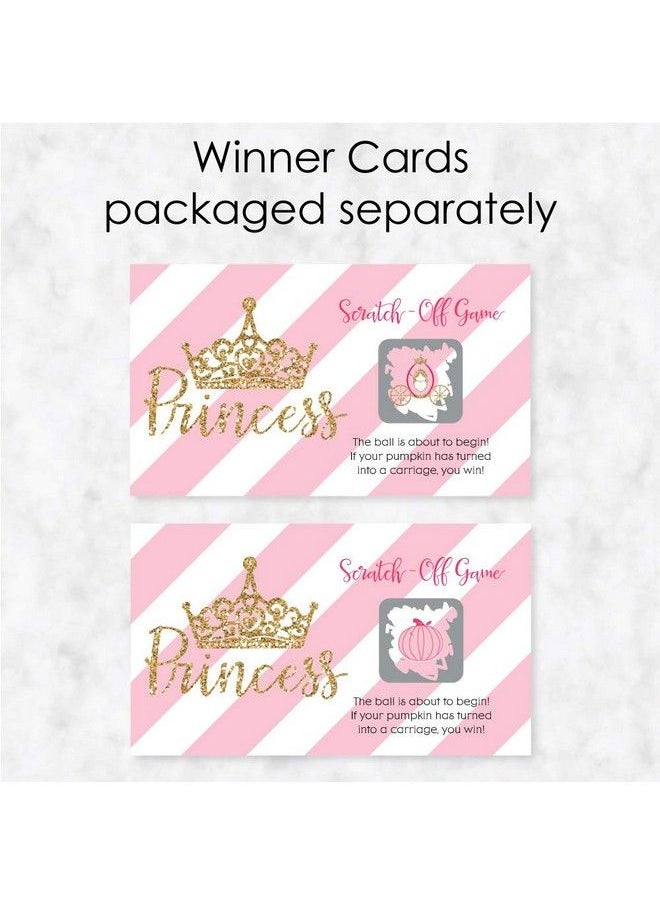 Big Dot of Happiness Little Princess Crown Pink And Gold Princess Baby Shower Or Birthday Party Game Scratch Off Cards 22 Count  - Image 4