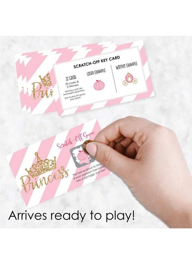 Big Dot of Happiness Little Princess Crown Pink And Gold Princess Baby Shower Or Birthday Party Game Scratch Off Cards 22 Count  - Image 3