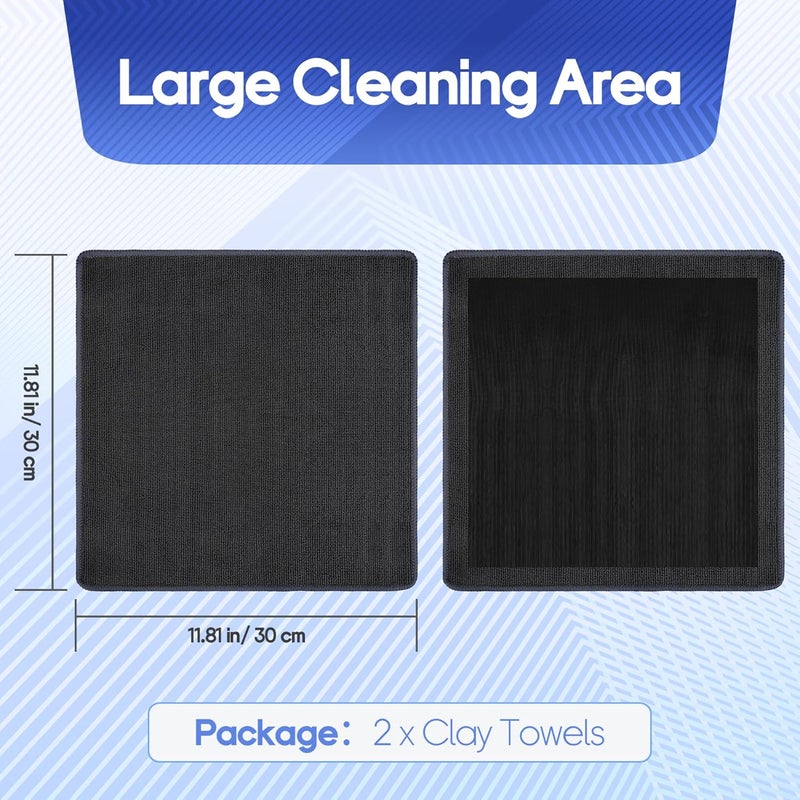 Anglekai 2 Pack Clay Towel for Car Detailing, Microfiber Clay Bar Towel Cloth Auto Detailing 12 x 12 in - Image 2