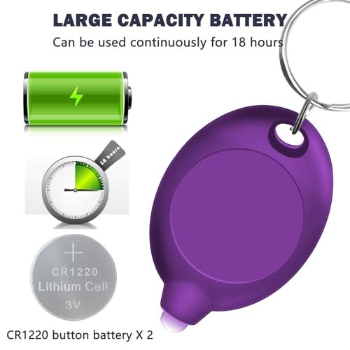 Daemson Mini UV Led Keychain Flashlight, Tiny Flashlight, Small Black Light Key Ring Flashlight, 12 Lumen Portable Ultra Bright Battery Powered Mini Black Light for Detector & Scorpion Finder (6PCS) - Image 3