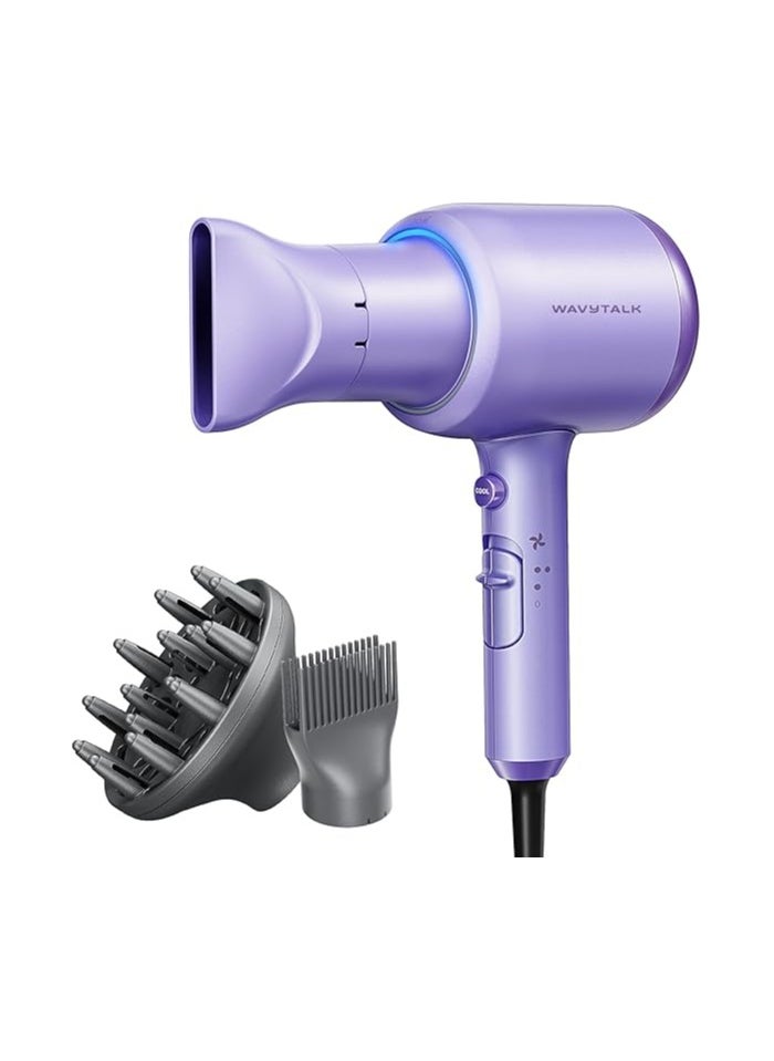 Ionic Blow Dryer With Diffuser - Professional 1875W Hair Dryer For Women, Constant Temperature, Comb For Fasting Drying, Light And Quiet, Purple - pzsku/ZDCC46A14246215A81D55Z/45/_/1740878242/c4d34d65-41e8-47dc-a836-2e13ea35c0e0