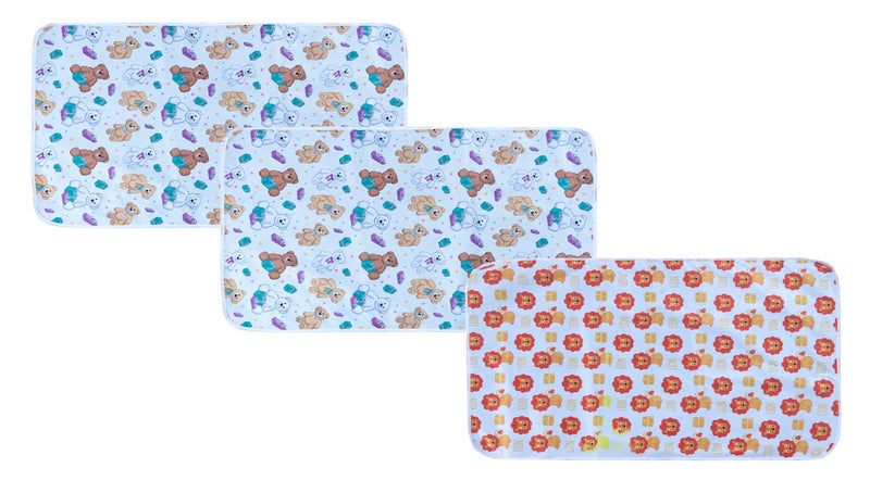 Aazeem New Born Baby Polyster Sheets Waterproof | Bed Protector Baby Dry Sheet | Baby Dry Mats Waterproof and New Baby Born Product |Pack of 3 |Teal | - Image 1