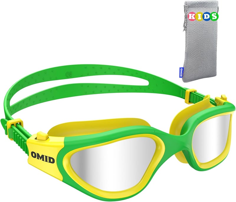 OMID Kids Swim Goggles, P2mini Polarized Swimming Goggles Comfortable for Age 6-14 - Image 1