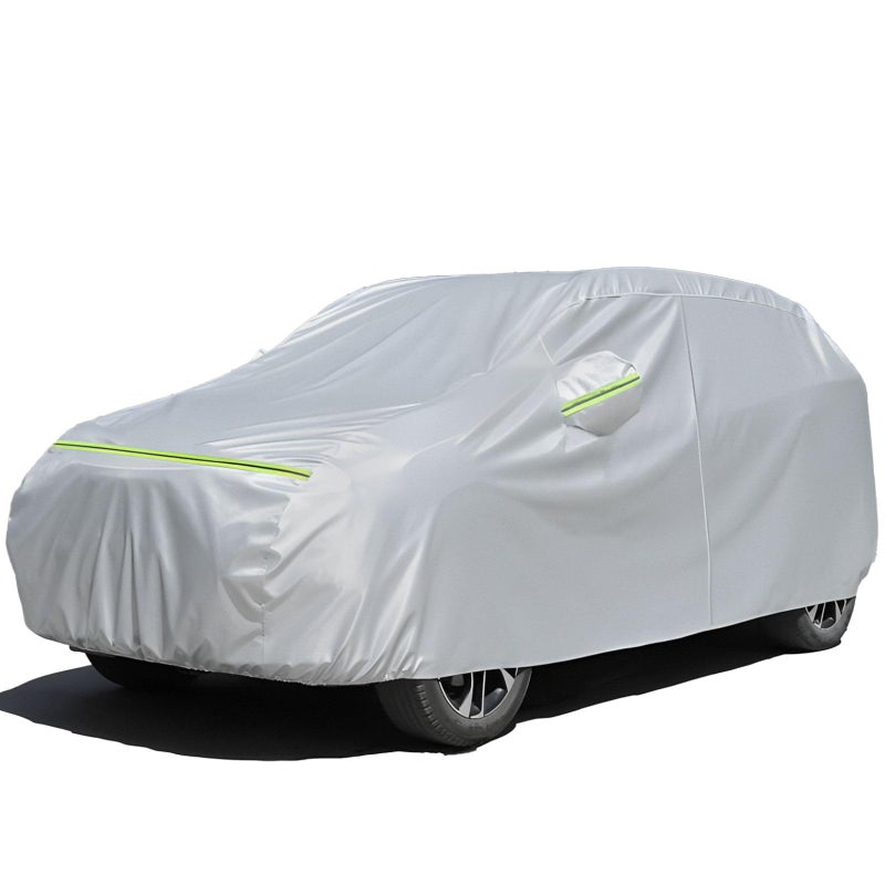 Favoto SUV Car Cover Waterproof - All Weather for Automobiles 6 Layers Heavy Duty Outdoor Full Car Cover Sun Protection with Side Zipper Windproof Straps, Universal Fit for SUV (188-198 inch) - Image 1