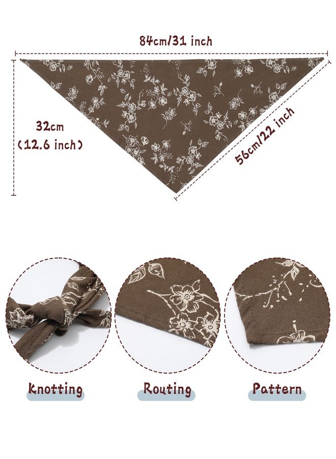 Molans Cotton Floral Hair Scarf - 2PCS Hair Scarves and Bandanas for Women Triangle Kerchief for Girls - Image 3