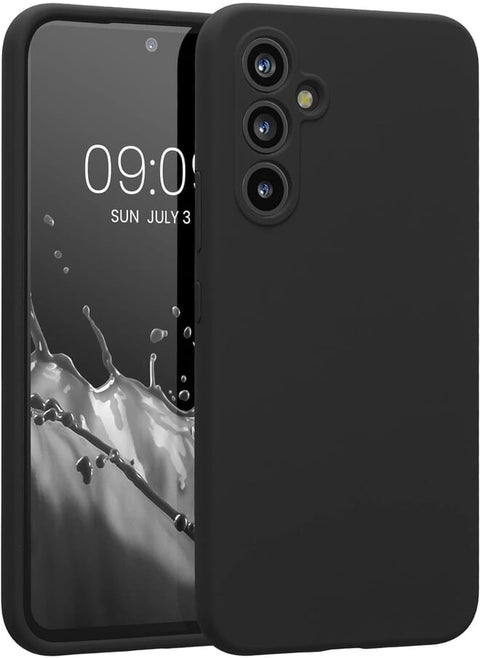 Soft Liquid Silicon Case Camera Protection with Microfiber Lining For Samsung Galaxy A54 5G (Black)