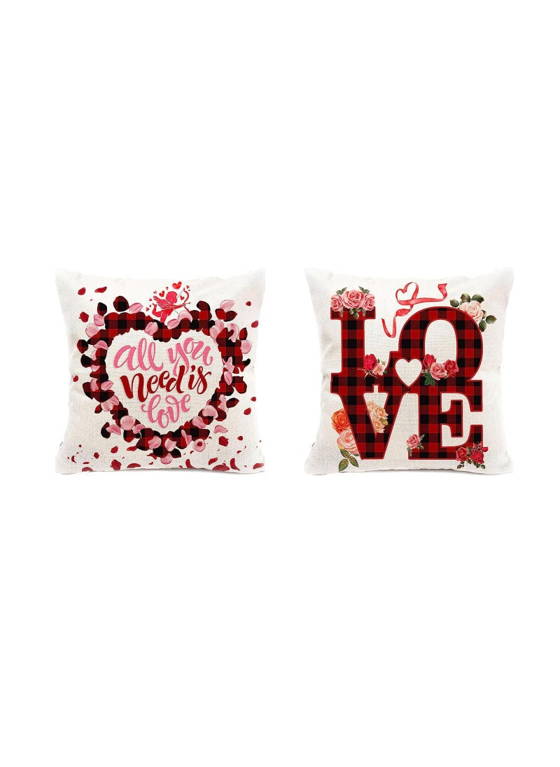 Bluejw - 45*45cm Decorative Soft Couple Newlywed Home Pillow Cover 2 Piece Set - Image 1