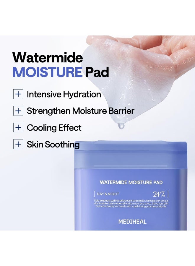 MEDIHEAL Watermide Moisture Pad - Square Cotton Facial Toner Pads with Icelandic Glacial Water - Improve Skin Temperature, Hydrating to Dry, Puffy, Coarse Skin -Vegan Eco Silk Pads,100 - Image 2
