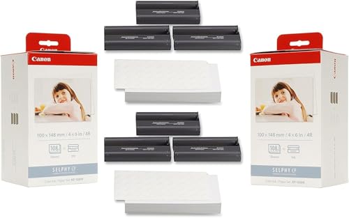 Canon KP-108IN Ink Paper Set (2) Pack - 216 Prints, 3115B001-X2, Cyan, Magenta, Yellow - Image 4