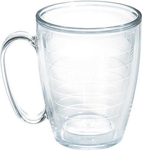 Tervis Clear & Colorful Tabletop Made in USA Double Walled Insulated Tumbler Travel Cup Keeps Drinks Cold & Hot, 16oz Mug, Clear - Image 1