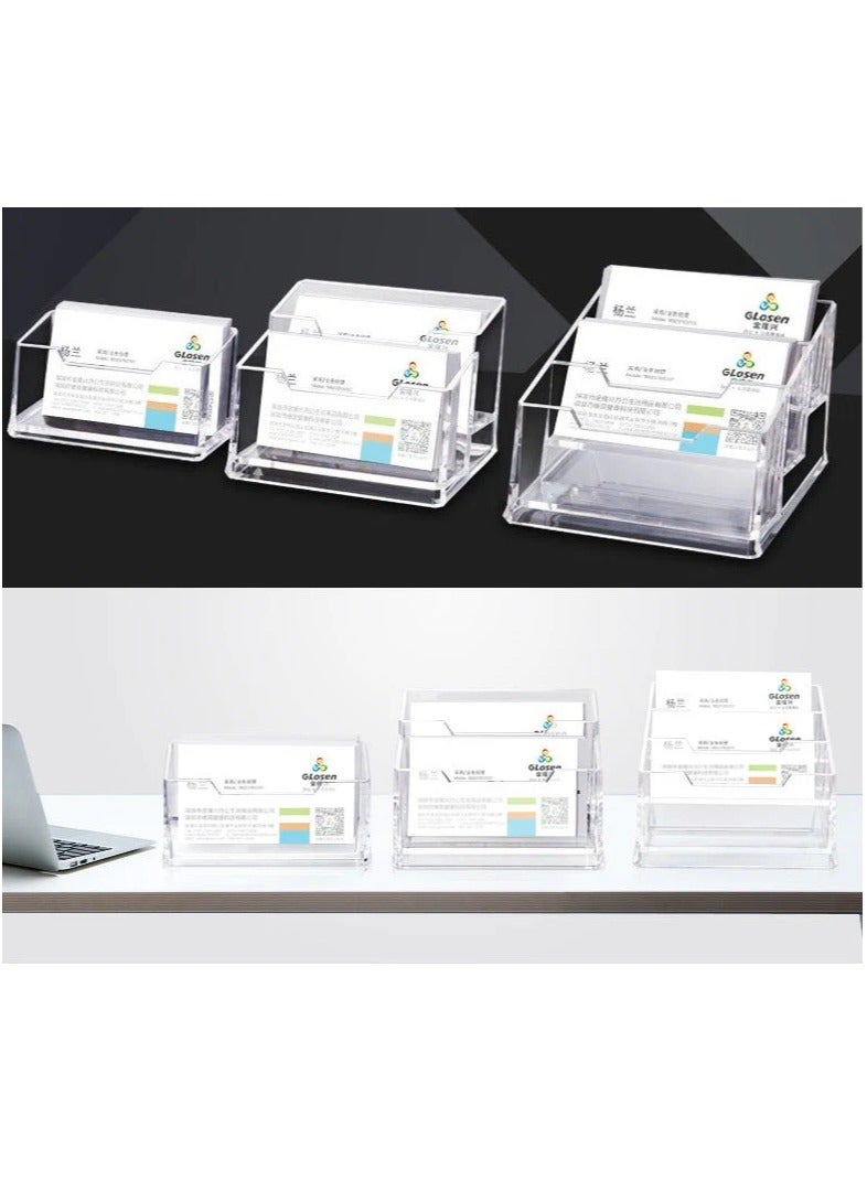 Rubik حامل بطاقات الأعمال الأكريليكي الشفاف، قسمين، سعة 120 بطاقة للمعارض والمؤتمرات - Image 3