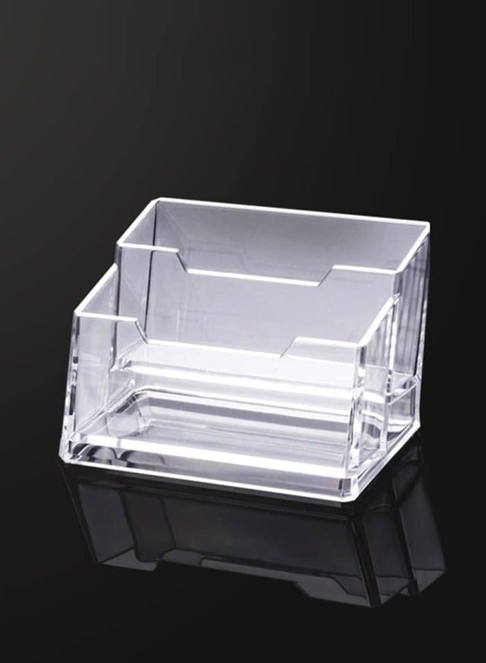 Rubik حامل بطاقات الأعمال الأكريليكي الشفاف، قسمين، سعة 120 بطاقة للمعارض والمؤتمرات - Image 2