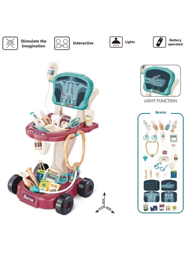 Toy/medical Instrument Toy - Cute Bear Stethoscope For Kids To Play Doctor - Educational Fun Pretend Play Tool-Color:66087 With Light Sound 1.4kg - Image 3