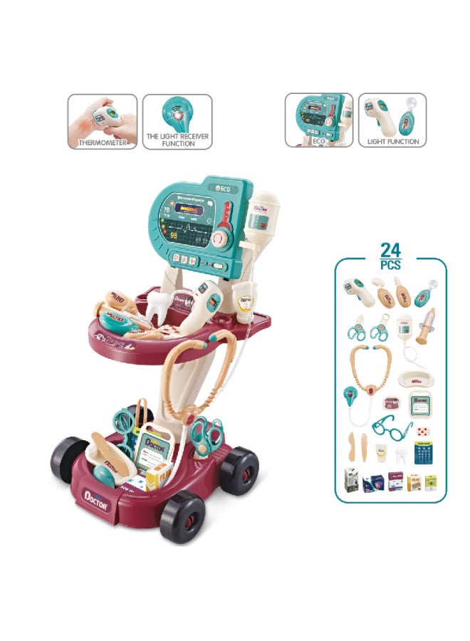 Toy/medical Instrument Toy - Cute Bear Stethoscope For Kids To Play Doctor - Educational Fun Pretend Play Tool-Color:66087 With Light Sound 1.4kg - Image 1