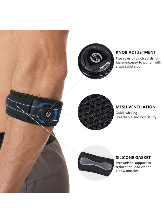 Bukela Elbow Brace Strap with Dial, Adjustable Elbow Strap with Compression Dial, Breathable Tennis Adjustable Elbow Brace Strap, Knee Bands for Men & Women Basketball Hiking Running (1PC M) - Image 2