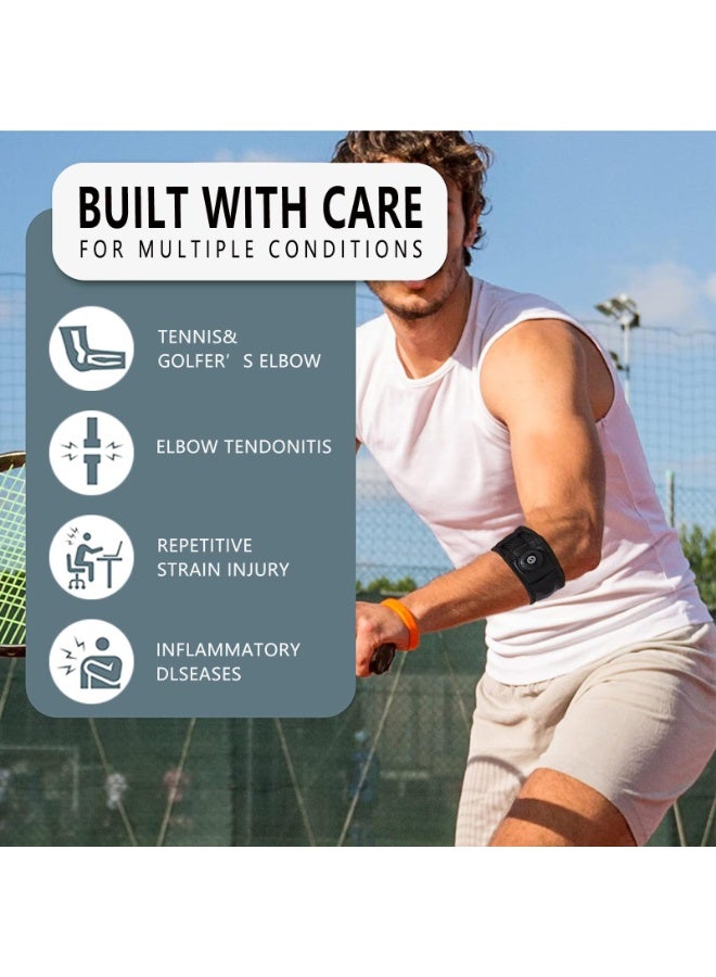 Bukela Elbow Brace Strap with Dial, Adjustable Elbow Strap with Compression Dial, Breathable Tennis Adjustable Elbow Brace Strap, Knee Bands for Men & Women Basketball Hiking Running (1PC M) - Image 4