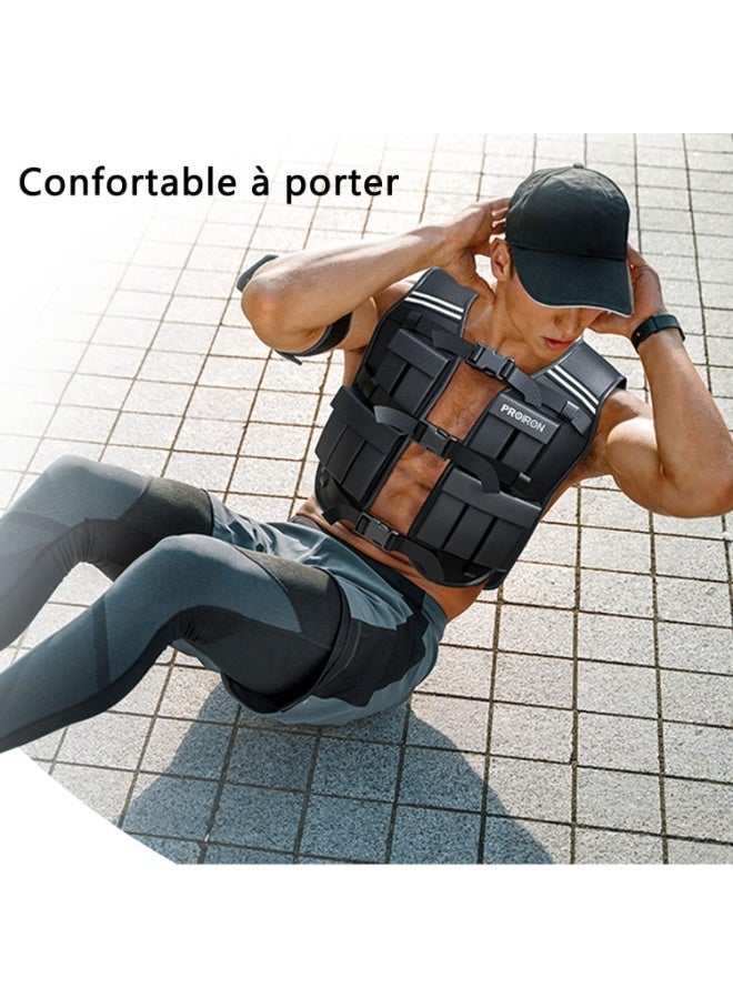rayihni PROIRON Adjustable Weighted Vest, 20 Weight Packs, Weight Jacket Men Women with Reflective Stripe for Running Strength Training Workout Jogging Walking Home Gym Fitness Cardio Weight Loss, Black - Image 4