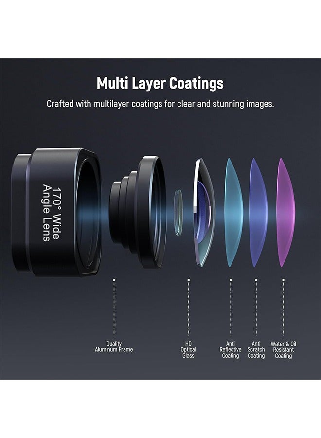 NEEWER 170° Ultra Wide Angle Lens Compatible with GoPro Hero 12 Hero 11 Hero 10 Hero 9 Black Action Camera Lens Accessories, Anti Reflective Multi Coated HD Optical Glass, Aluminum Frame, LS-37 - Image 3