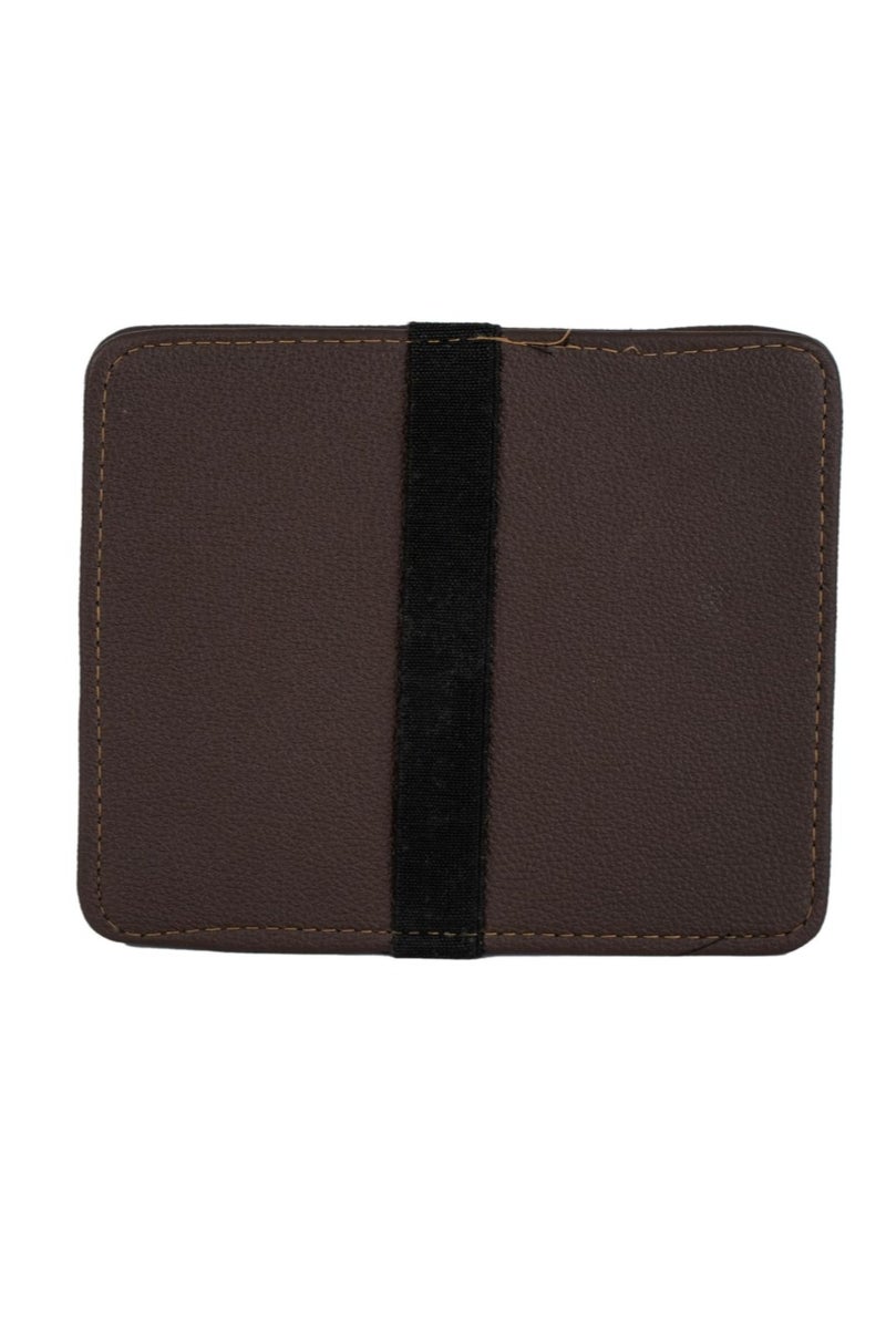 منظم واقي الشمس من الجلد للسيارة - مساحة تخزين واقي الشمس من الجلد الصناعي مع فتحات للبطاقات، وجيب شبكي، ومشبك مغناطيسي للنظارات الشمسية، وحامل أقلام - مناسب للسيارات وسيارات الدفع الرباعي (بني غامق، صغير) - Image 2