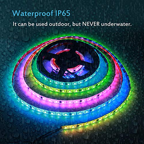 ALITOVE WS2811 Addressable RGB LED Strip 12V Programmable LED Pixel Strip Lights 16.4ft 300 LEDs Dream Color Digital LED Flexible Rope Light Waterproof IP65 with 3M VHB Heavy Duty Self-Adhesive Back - Image 4