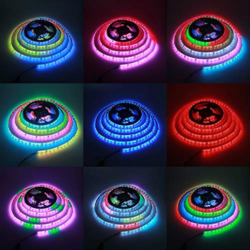 ALITOVE WS2811 Addressable RGB LED Strip 12V Programmable LED Pixel Strip Lights 16.4ft 300 LEDs Dream Color Digital LED Flexible Rope Light Waterproof IP65 with 3M VHB Heavy Duty Self-Adhesive Back - Image 5