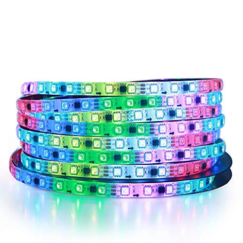 ALITOVE WS2811 Addressable RGB LED Strip 12V Programmable LED Pixel Strip Lights 16.4ft 300 LEDs Dream Color Digital LED Flexible Rope Light Waterproof IP65 with 3M VHB Heavy Duty Self-Adhesive Back - Image 1