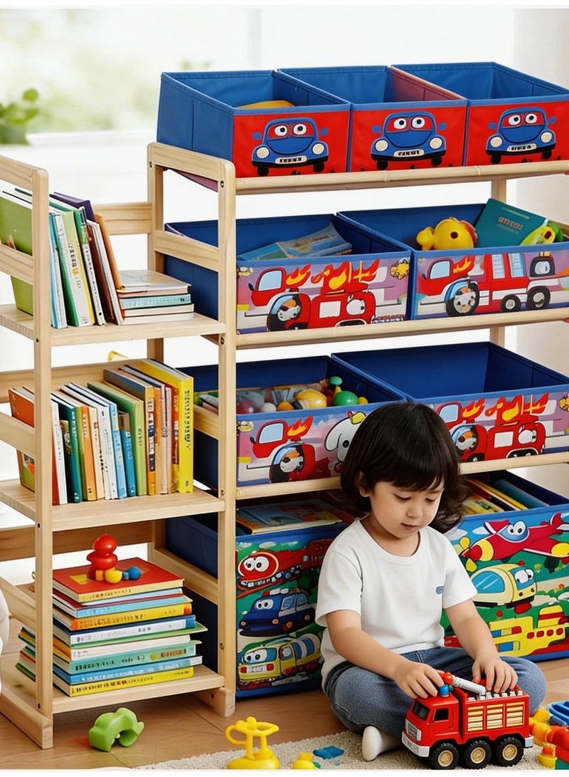 Leon Home Children's Toy Storage Rack | Large Children's Toy Box | 4-Tier Children's Toy Organizer | With 8 storage boxes and 3 independent storage shelves, suitable for the living room and bedroom. - Image 2