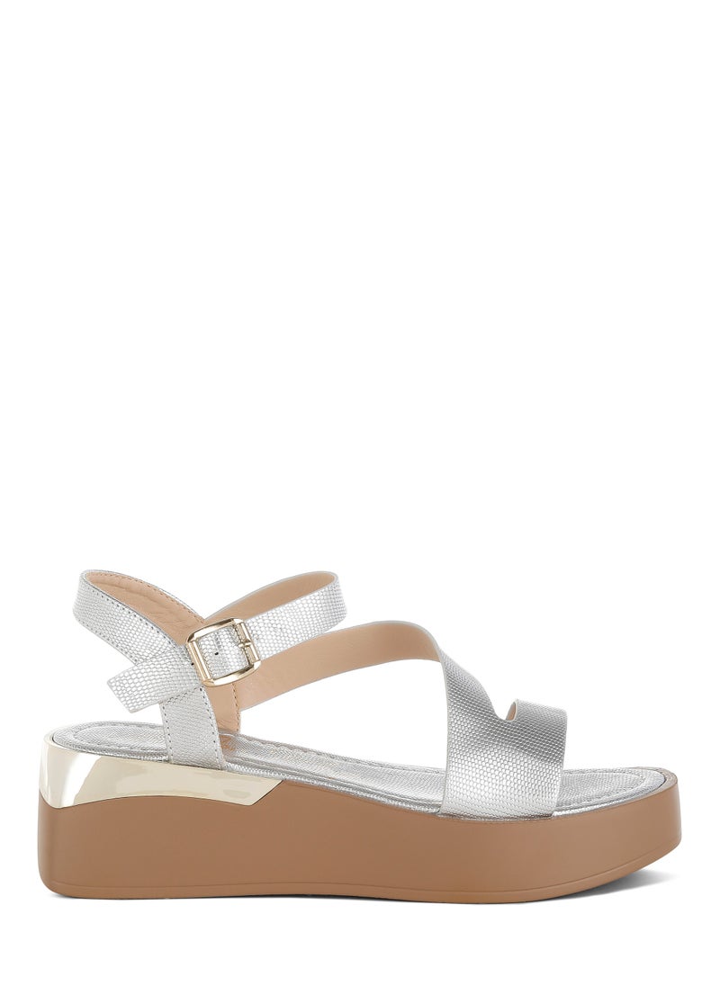 London Rag Chunky Flatform Sandals in Silver  - Image 1