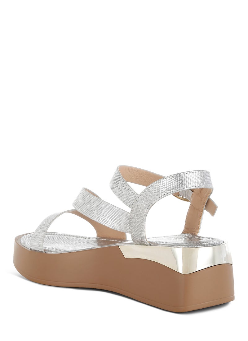 London Rag Chunky Flatform Sandals in Silver  - Image 3