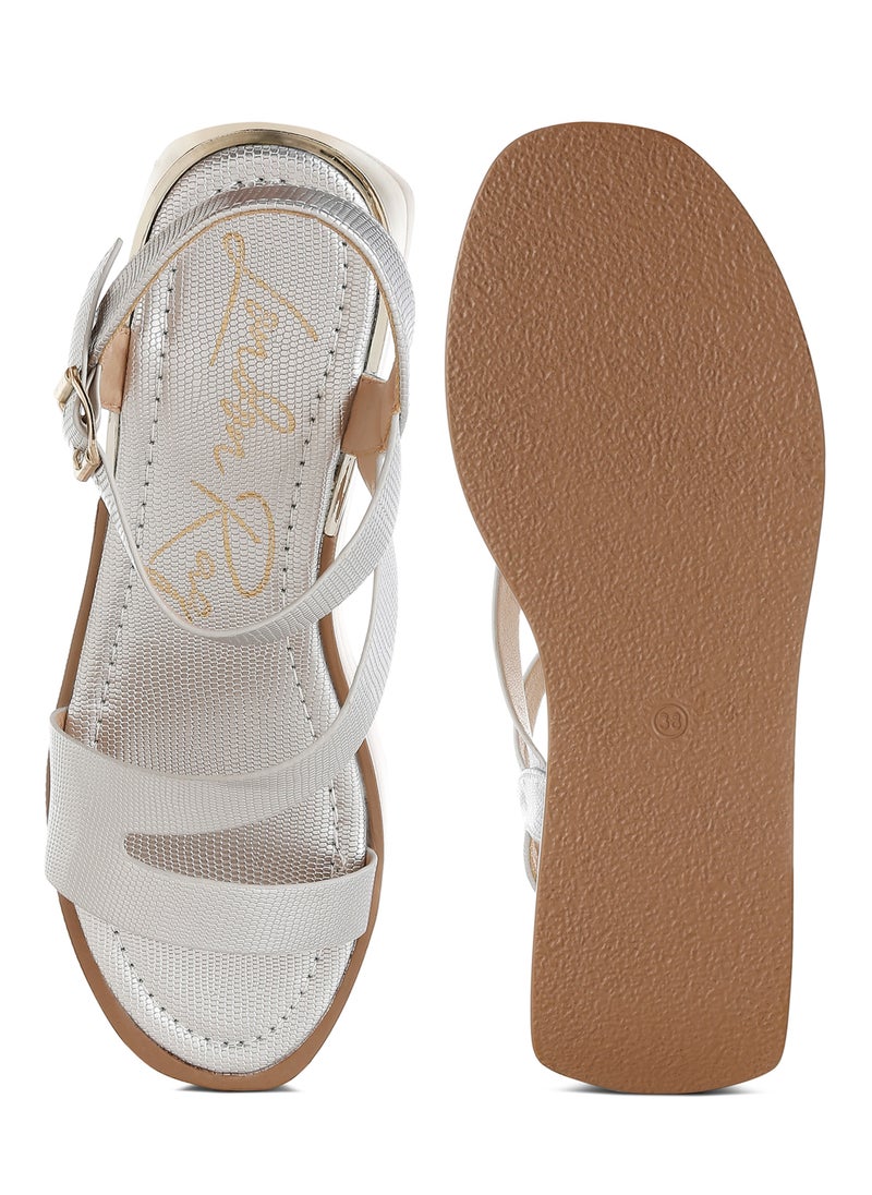 London Rag Chunky Flatform Sandals in Silver  - Image 4