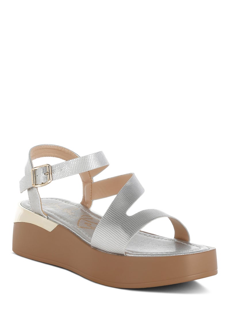London Rag Chunky Flatform Sandals in Silver  - Image 2