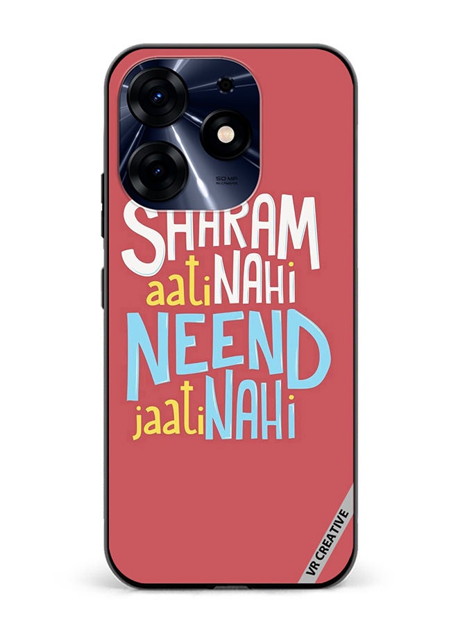VR CREATIVE Protective Case Cover For Tecno Spark 10 Pro Sharam Ati Nahi Design Multicolour - Image 1