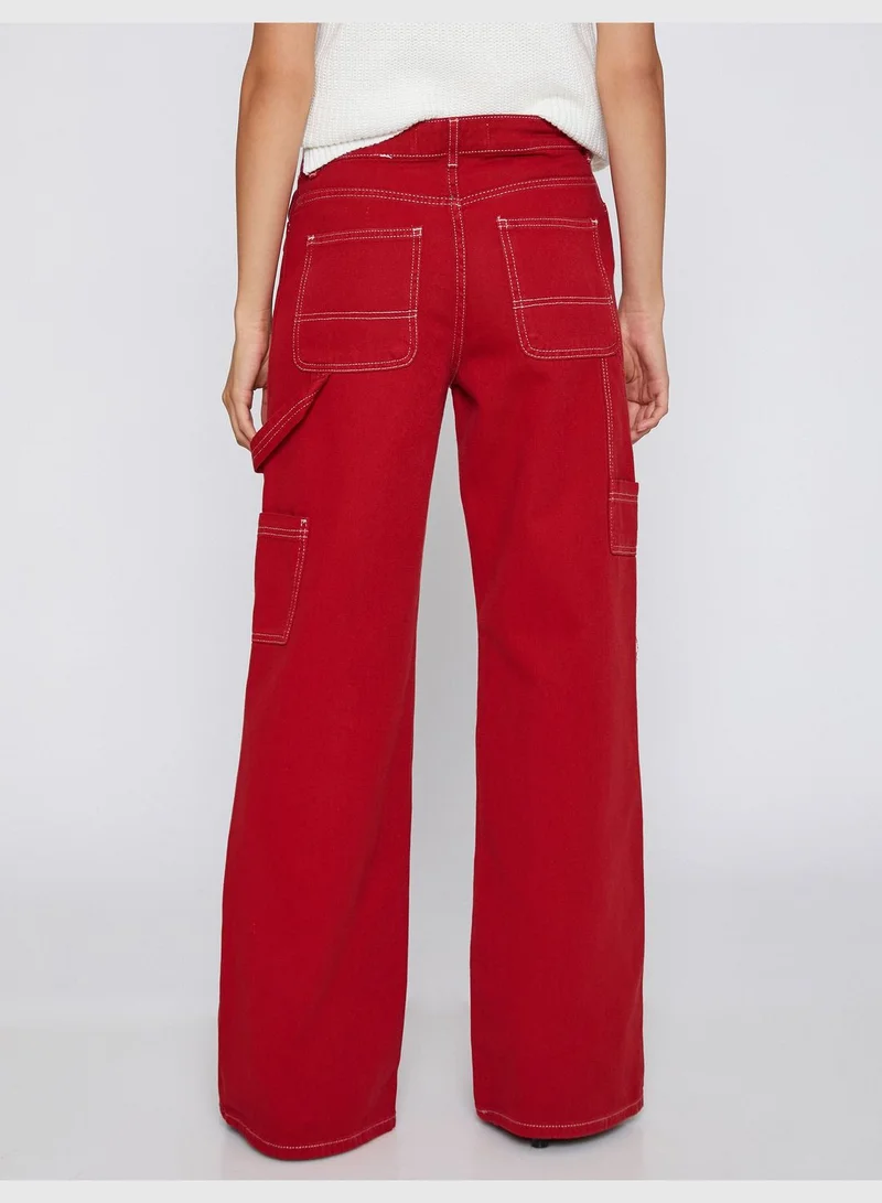 KOTON Wide Leg Denim Trousers High Waist - Bianca Jean