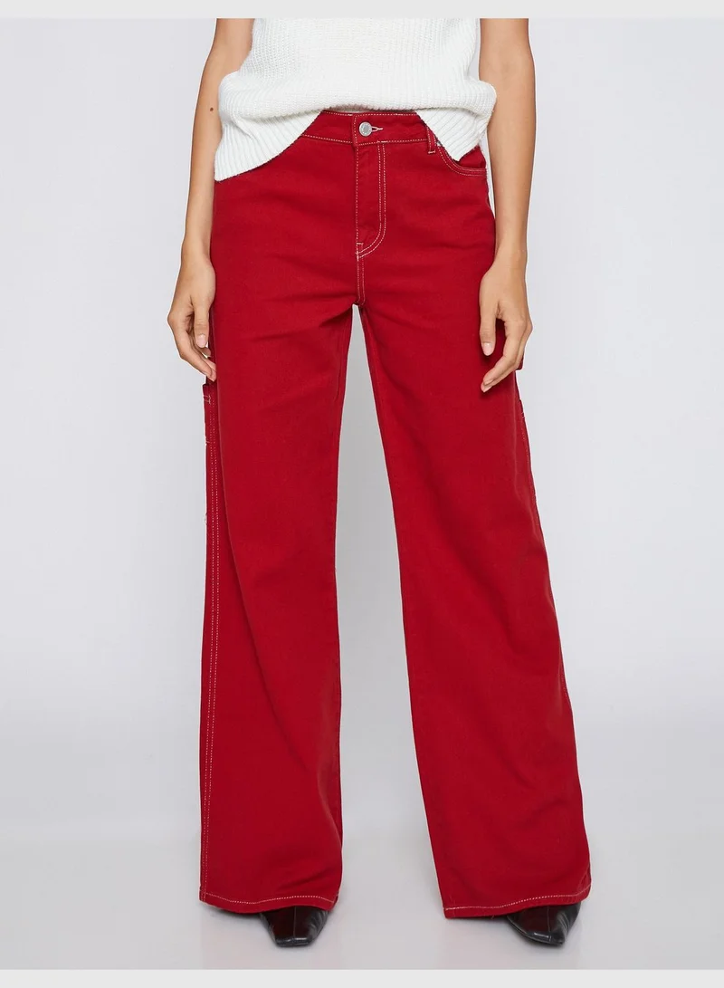 KOTON Wide Leg Denim Trousers High Waist - Bianca Jean