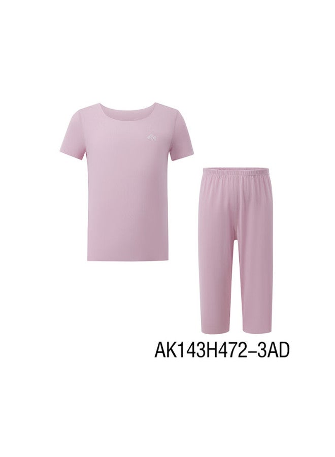 Aimer Kids Kids' Moisture Wicking Antibacterial Mesh Home Sleepwear Set Girls' Sleepwear - Sweet Dreams Pink 130 - Image 4