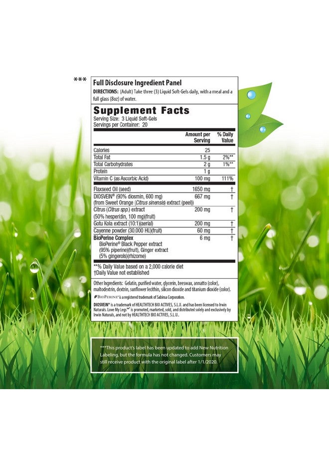 Irwin Naturals, Love My Legs, Vein + Circulation, 60 Liquid Soft-Gels - Image 2