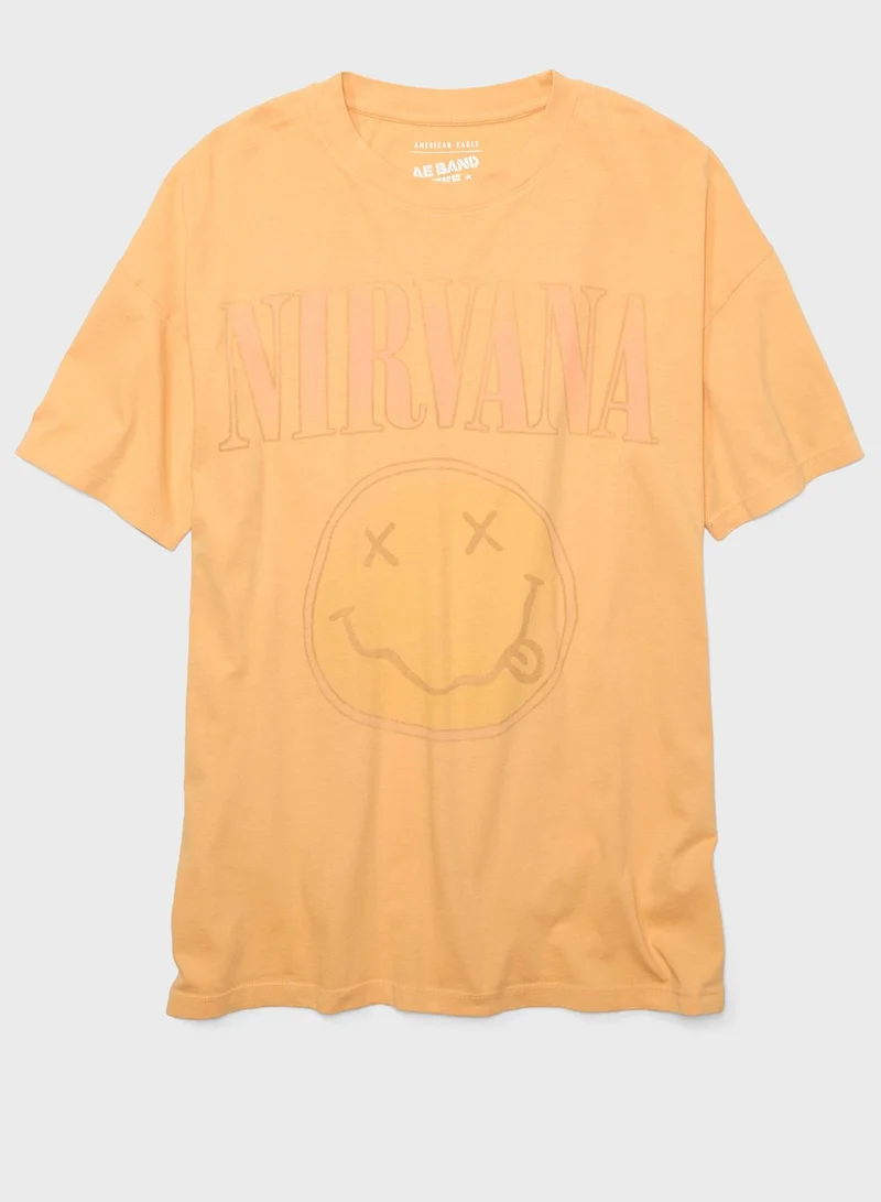 امريكان ايجل Logo Detail Crew Neck T-Shirt
