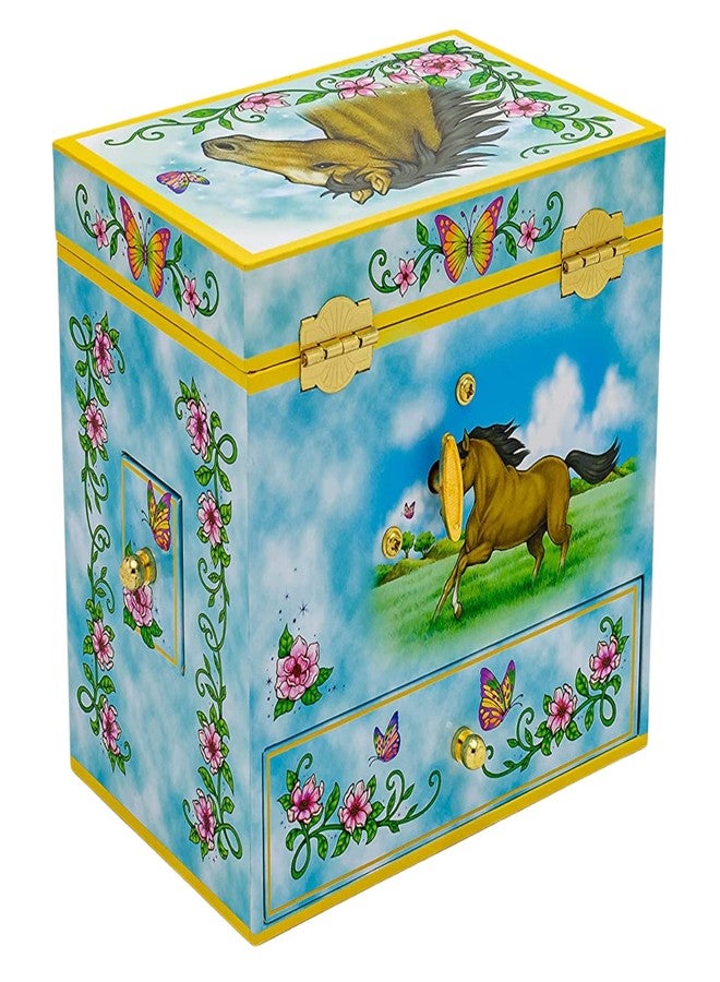 Enchantmints Musical Horse Jewelry Box Horse Spins to Music 4 Pullout Drawers - Image 5