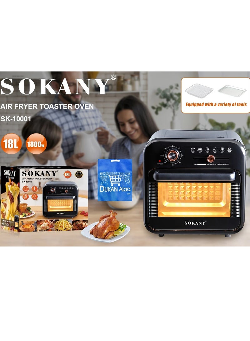 sokany Healthy Air Fryer 1800 W -18 L+gift Bag Dukan Alaa - Image 4