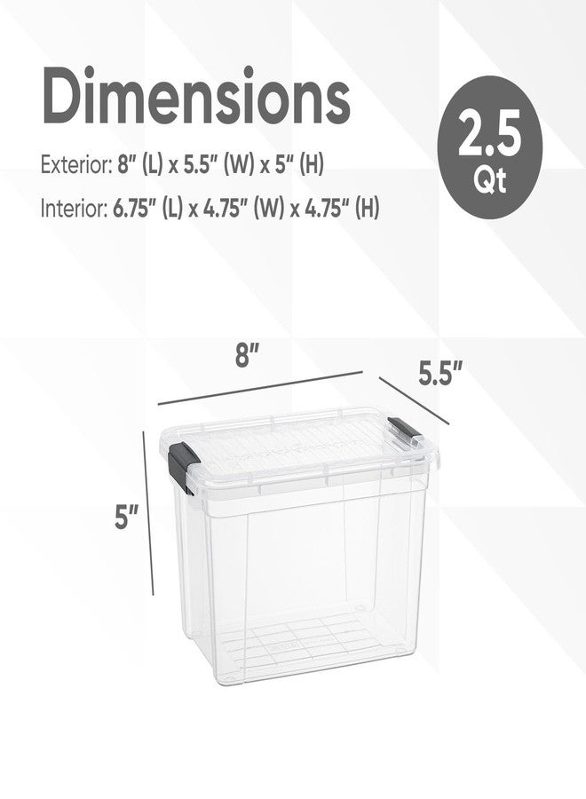 Superio Mini Deep Storage Organizer Bin with Lid X-Deep Small Clear Storage Box with Latch for Home, Kitchen, Garage- Store Toys, Food, Supplies, and Hair Accessories (2.4 Quart) - Image 2