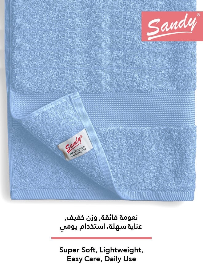 ساندي طقم مناشف حمام كبيرة جدا ساندي بجودة الفنادق قطن 100% صنعت في مصر، ناعمة وسريعة الجفاف وعالية الامتصاص (عبوة من قطعتين - 90×180 سم) - سماوي - Image 3