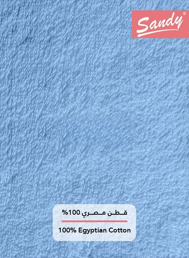 ساندي طقم مناشف حمام كبيرة جدا ساندي بجودة الفنادق قطن 100% صنعت في مصر، ناعمة وسريعة الجفاف وعالية الامتصاص (عبوة من قطعتين - 90×180 سم) - سماوي - Image 5