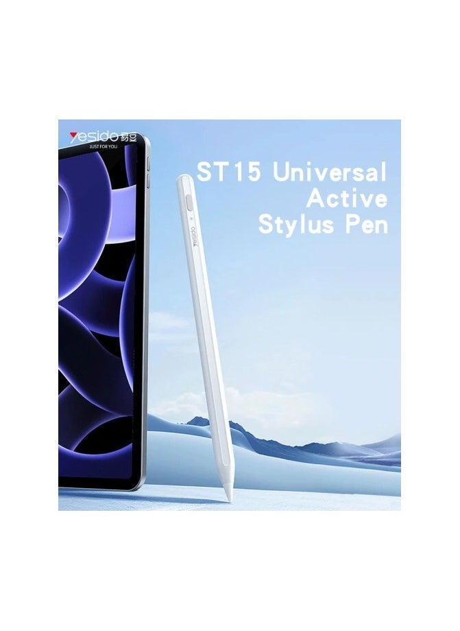 Yesido Yesido ST15 Aluminum Alloy Pom Tip No Delay Universal Active Stylus Pen With Magnetic Adhesive Design.  Anti-mistouch, anti-offset, magnetic, tilt painting, with functional menu button  - Image 1